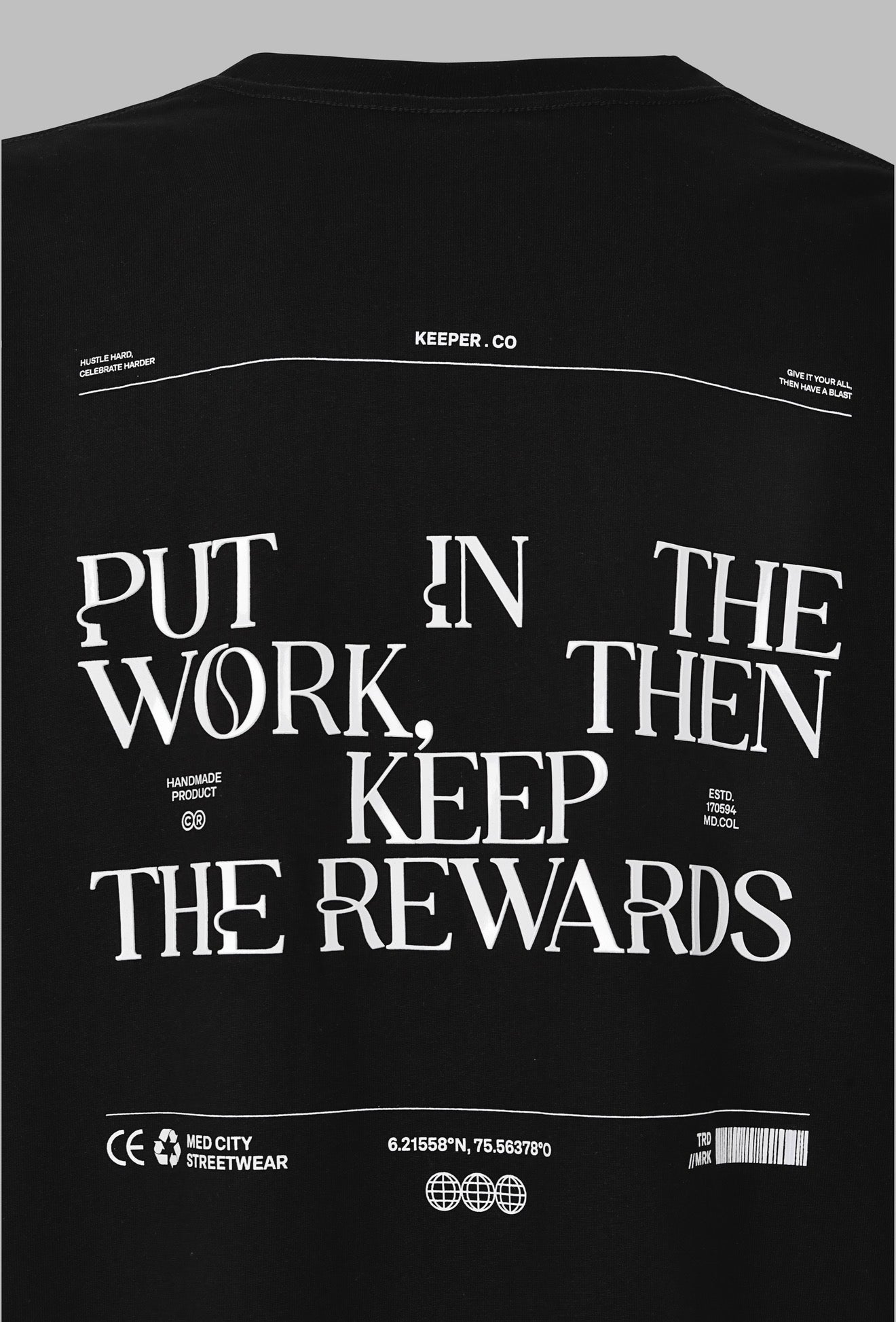 CAMISETA KEEPER REWARDS NEGRO. Oversize