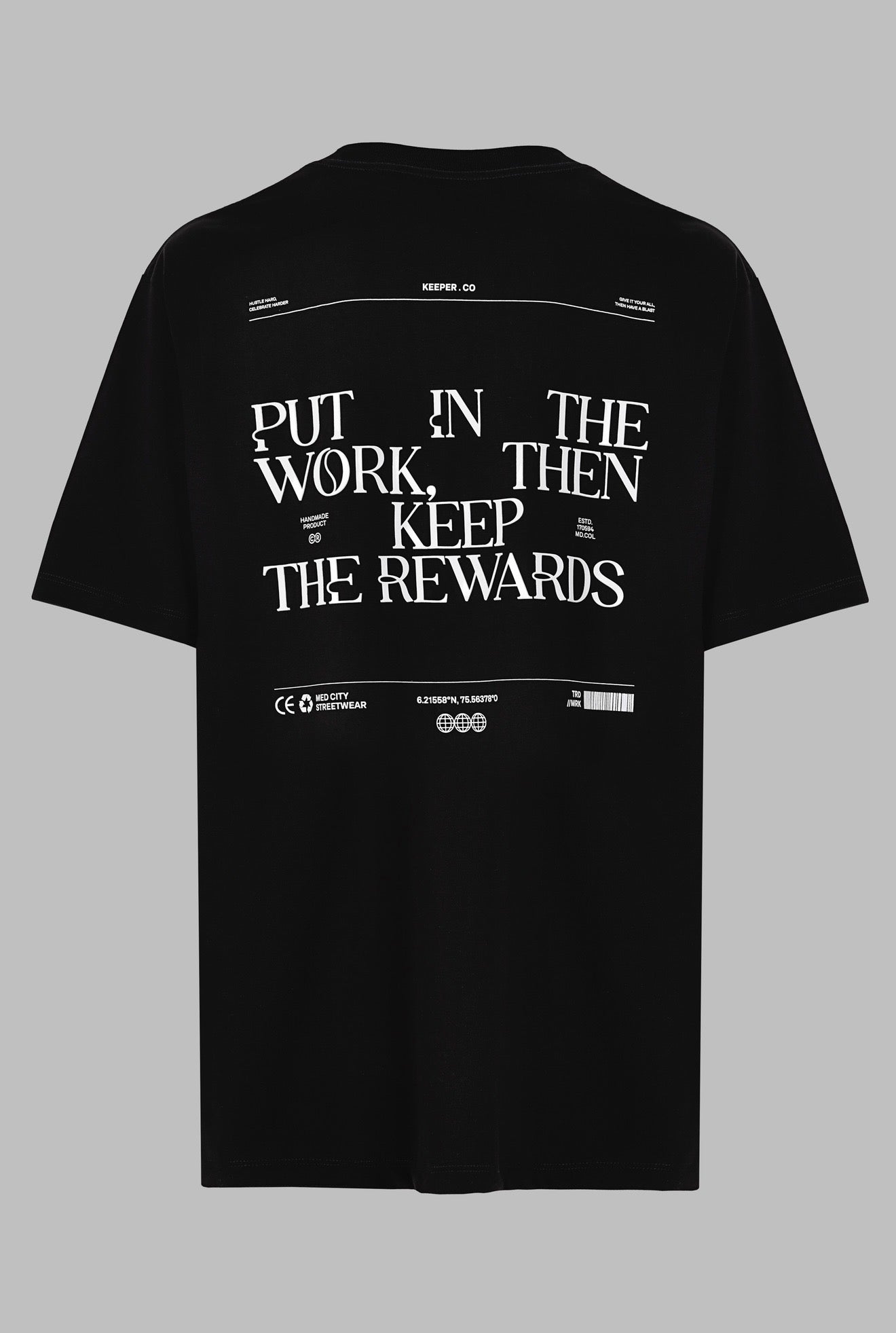 CAMISETA KEEPER REWARDS NEGRO. Oversize