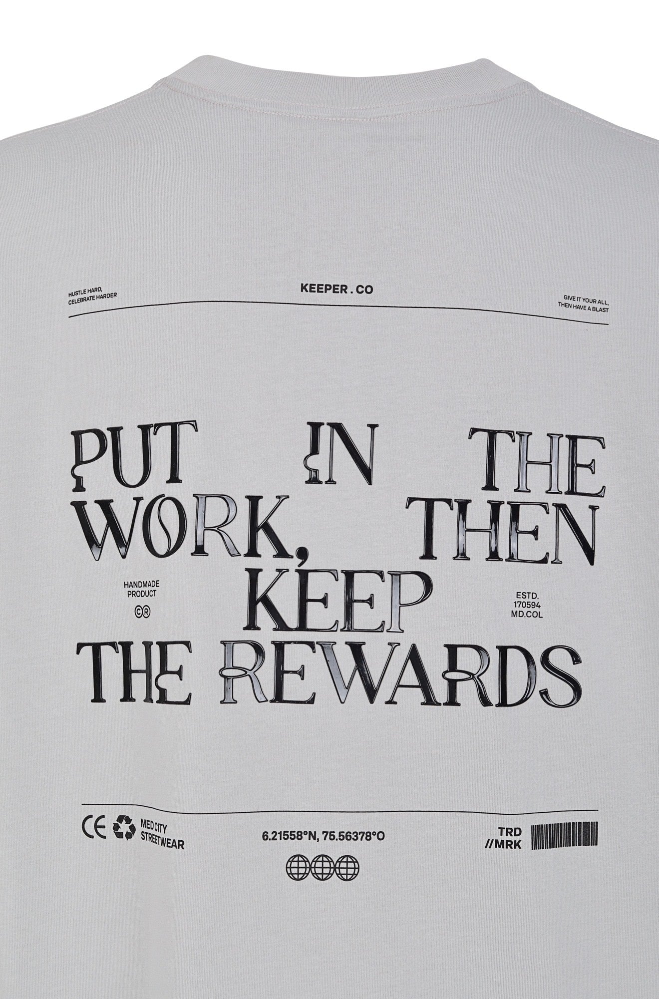 CAMISETA KEEPER REWARDS GRIS. Oversize