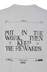 CAMISETA KEEPER REWARDS GRIS. Oversize